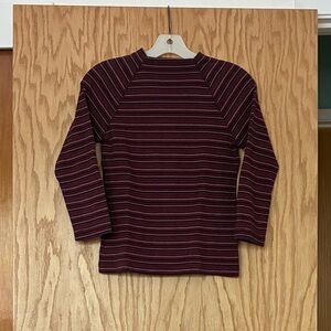 Vintage Purple Striped Crewneck Top